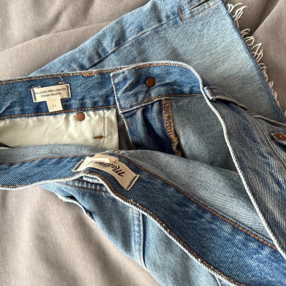 Madewell Blue Jean Shorts with Distressed Finish - Picture 9 of 9